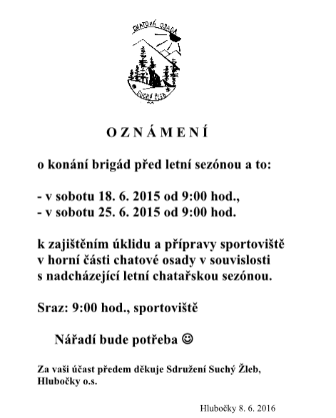 Brigáda před letní sezonou